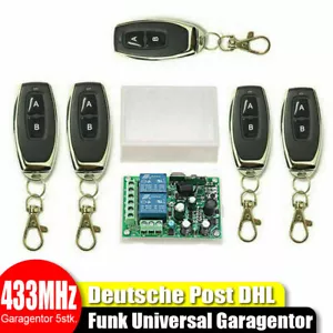 433MHz Funk Universal Garagentor Handsender 5X Fernbedienung +Empfänger AC220V - Bild 1 von 11