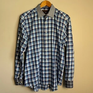 Etro Milano Men's Slim Fit Long Sleeve Plaid Button Up Casual Dress Shirt 42 - Picture 1 of 13