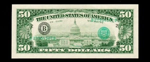 Overprint On Back Error 1985 $50 Federal Reserve Note New York GEM UNC - Picture 1 of 2