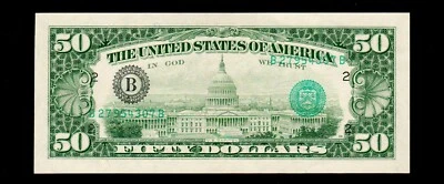 Overprint On Back Error 1985 $50 Federal Reserve Note New York GEM UNC - Image 1 of 2