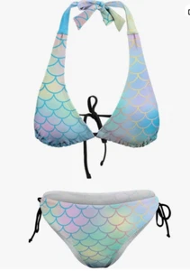 Homokoir Women Two Piece Halter String Swimsuit Sexy Mermaid Triangle Bikini Set - Picture 1 of 7