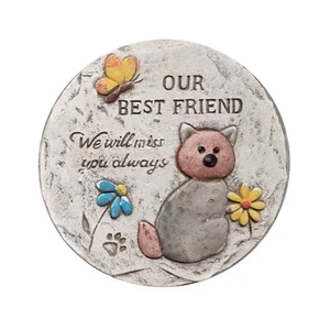 Katze Denkmal Grab Garten Stein rund handbemalt leider vermisst Haustier Geschenk Vorrat - Bild 1 von 6