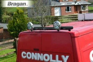 Rear Roof Bar + LEDs + Beacon + Spots For Vauxhall Opel Vivaro 2002-2014 - BLACK - Picture 1 of 8