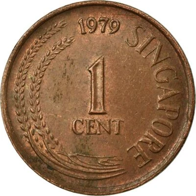 Singapore 1 Cent Coin | magnetic | KM1a | 1976 - 1985 Copper clad steel - Image 1 of 4