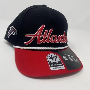Atlanta Falcons '47 Brand Rope MVP DP Black Red NFL Adjustable Snapback Hat Cap - Picture 1 of 7