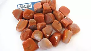 One Red Fire Agate Tumbled Stone 20-25mm Reiki Healing Crystal Creativity Energy - Picture 1 of 3