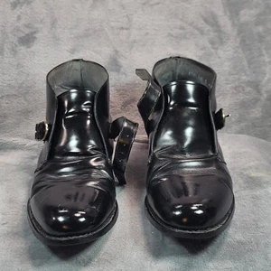Vintage Stuart Mcguire Black Leather Monk Strap Ankle Boots Size 10.5 D - Picture 1 of 21