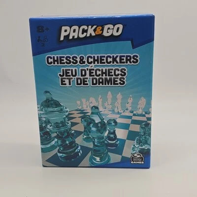 Pack & Go Chess & Checkers Board Game  Spin Master Games Travel Compact Packable - Image 1 of 3