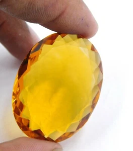 30X40 MM Lab-Created Citrine Oval Cut Lot Loose Gemstone 86.50 Cts 1 Pcs P-750 - Picture 1 of 3