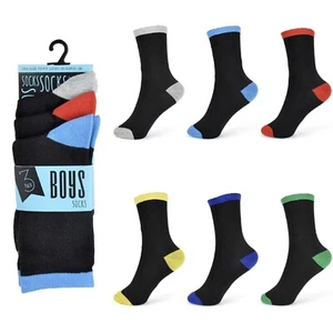 Boys RJM Contrast Heel and Toe Socks SK321 - Picture 1 of 7