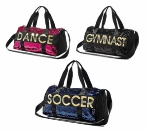 Justice Girls Flip Sequins Sports Bag Duffle Duffel Soccer Dance Gymnastics 17" - Picture 1 of 9
