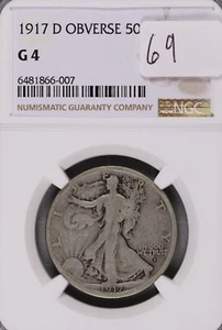 1917-D Obverse Walking Liberty Silver Half Dollar NGC G-4 #6-007 - Picture 1 of 2