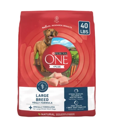 Purina ONE Plus Dry Large Breed Dog Food, Real Protein Rich Natural Chicken 40lb - Image 1 of 4
