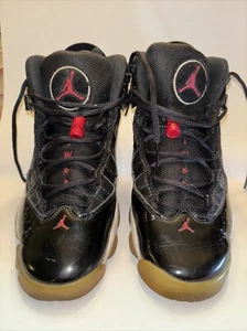 Nike Air Jordan 6 Rings Boys Size 7Y Black Athletic Shoes Sneakers 323419-064 - Picture 1 of 13