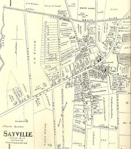 Bayport Sayville Islip NY 1873 Maps with Businesses and Homeowners Names Shown - Picture 1 of 5