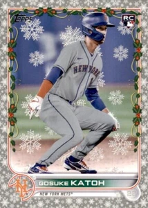 2022 Topps Holiday Metallic Snowflake Rookie #HW149 Gosuke Katoh Mets Parallel - Picture 1 of 2