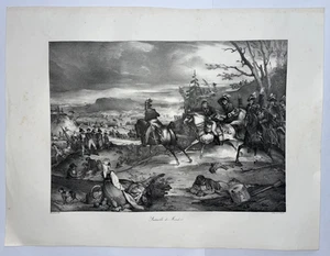 NAPOLEON BONAPARTE BATAILLE DE MONDOVI ITALY 1822 C. MOTTE LARGE ANTIQUE VIEW - Picture 1 of 5