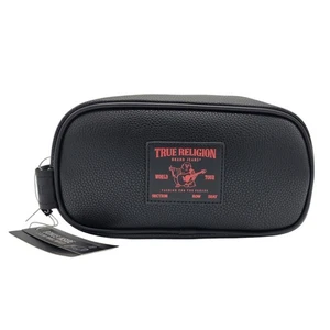 True Religion Toiletry Bag Mens Black Red Titon Dopp Kit Cosmetic Bag World Tour - Picture 1 of 7