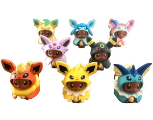 Used Pokemon Center Eevee Figure Collection Poncho Series Complete Set 8 Pcs - Picture 1 of 6