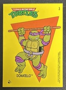 1989 Topps Teenage Mutant Ninja Turtles TMNT Sticker Card Donatello #3 VG/EX - Picture 1 of 2