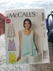 McCall's Easy Sewing Pattern 6960 Tank Top Sz Lg Xlg Xxl UNCUT Vintage Linens - Picture 1 of 3