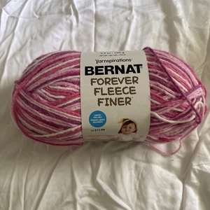Bernat Forever Fleece Finer Filato Raspberry Ripple #51025 Nuovo - Foto 1 di 6