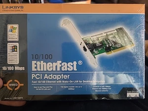 New Sealed Linksys 10/100 Mbps EtherFast PCI Adapter Ethernet Card # LNE100TX - Picture 1 of 6