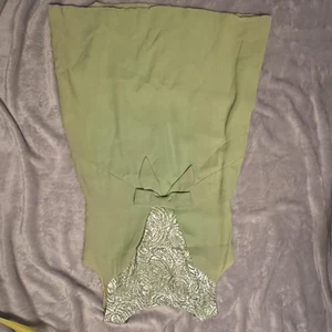 Vintage grün festliches Kleid Damen Medium Schleife Glitzer Spitze hausgemacht 9? Vintage - Bild 1 von 9