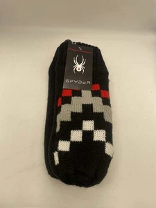 Guanti guanti neri Spyder Knit Fair Isle nuovi con etichetta - Foto 1 di 5