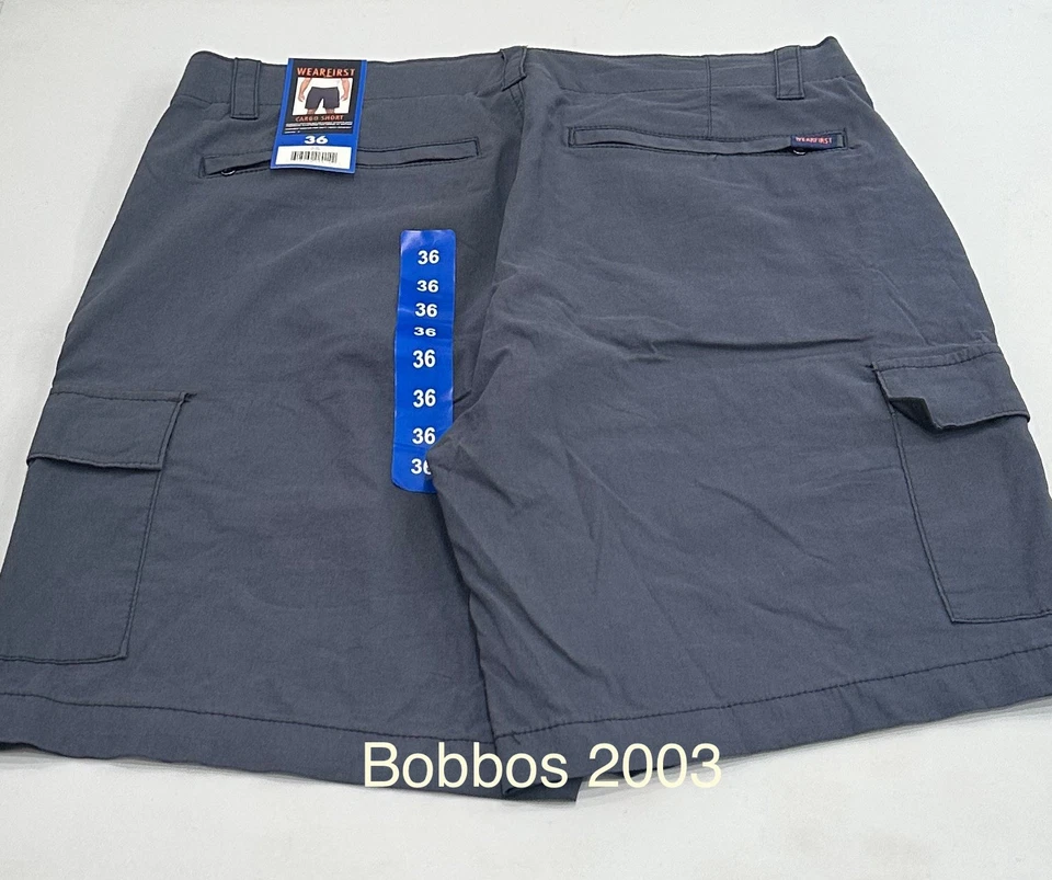 Wearfirst Men's Classic Fit Stretch Fabric Cargo Shorts Blue Size 36