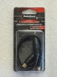 Radio Shack 9" Audio Y-Cable 1/8” (3.5mm) Mono Male to Dual RCA Phono, 42-2542. - Picture 1 of 5