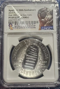 A 2019-P Apollo 11 50th Anniv Commemorative Silver Dollar PF-69 UCAM NGC ASF - Picture 1 of 2