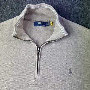 Polo by Ralph Lauren maglione uomo taglia XXL 2XL biege quarto zip manica lunga - Foto 1 di 9