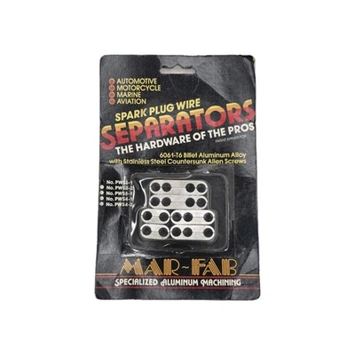 Mar-Fab Spark Plug Wire Separators 6061-T6 Billet Aluminum NOS w/ Stainless - Image 1 of 2