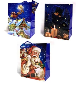 12 Weihnachtstüten Geschenktüten Weihnachten 23 x 18 x 10 cm 44120 Taschen - Bild 1 von 1