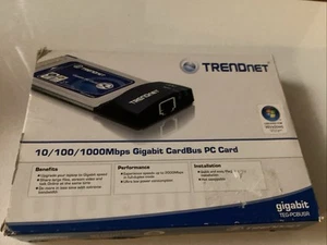 Ethernet PC card CARDBUS PC CARD TRENDNET 10/100/1000Mbps Gigabit - Picture 1 of 11
