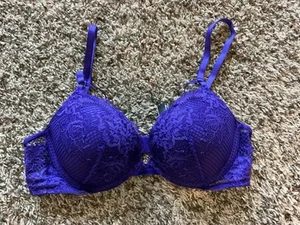 Victoria Secret Bra 36B Very Sexy Push Up Ultra Violet Purple EUC - Picture 1 of 11