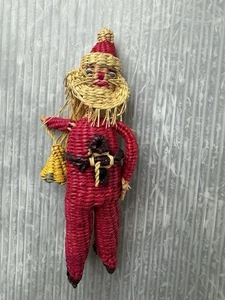 Figura de Papá Noel de mimbre vintage adorno de Navidad - Imagen 1 de 12