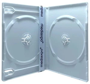 PREMIUM STANDARD einfarbig weiß Farbe Doppel-DVD-Hüllen (100 % neues Material) Menge - Bild 1 von 3