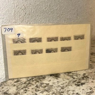 US Stamps Scott 709 4c 1932 Washington bicentennial Lot Of 9 Used - Image 1 of 3