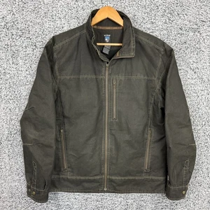Vintage Kuhl Jacket Mens Large Brown Vintage Patina Dye Canvas Cotton Full Zip - Picture 1 of 14
