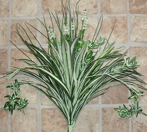 White Lavender Home Office Decor Artificial Silk Spider Plant Combo Silk Bush - Picture 1 of 1