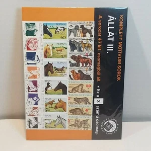 Estampillas mundiales de Filatelia Hungarica década de 1990 animales caballos, perros, murciélago, zorro, burro - Imagen 1 de 8