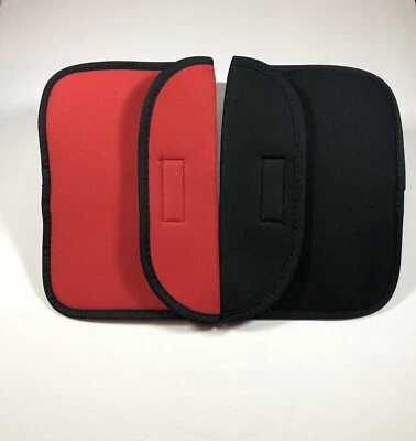 Black & Red Neoprene Soft Tablet Sleeve Case Bag 2 Pack Size 6 x 8.25 Inches - Image 1 of 2
