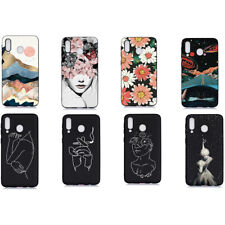Case for Huawei P30 P40 P20 P8 Lite Pattern Black Silicone Back Case Phone Cover