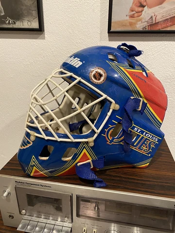 Vintage NHL St. Louis Blues Goalie Helmet Franklin Hockey Mask 2 5/8 (6.7 Cm) Cover