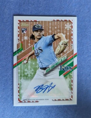 2021 Topps Holiday WalMart Mega Box #/200 Brent Honeywell Jr Rookie Auto RC - Image 1 of 2