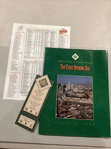 Oriole Park Camden Yards 1992 primer día de apertura programa y boleto Baltimore Clev - Imagen 1 de 16