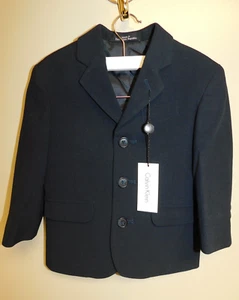 Calvin Klein baby boy 2T Navy blue Suit coat NWT Irregular - Picture 1 of 11