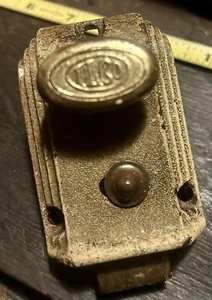 Vintage ILGO Brass Dead Bolt Rim Lock with Brass Knob 3 1/2" Works No Key - Picture 1 of 5